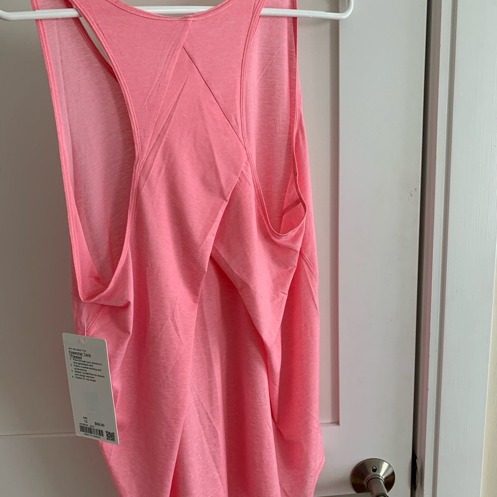 Pink Lululemon Pleated Tank Size 12